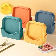 10 pcs Plate Set With Holder Mix Colours (Copy)