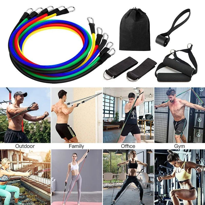 11-Piece Set Power Resistance Bands Equipment for Men and Women