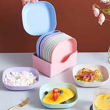 10 pcs Plate Set With Holder Mix Colours (Copy)