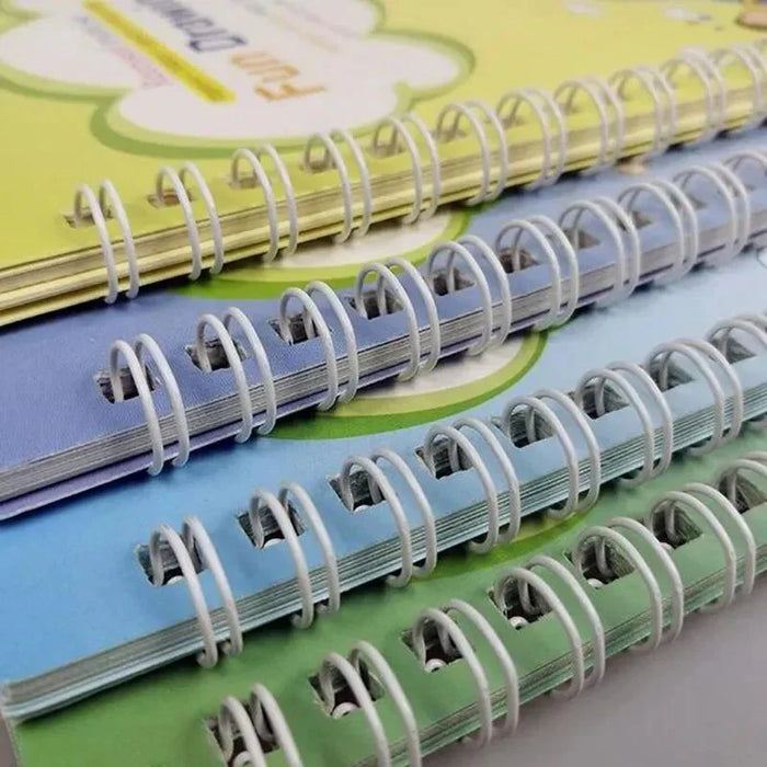 Kids Reusable Practice Magic Books (4 Books + 1 Pen +  10 Refills)